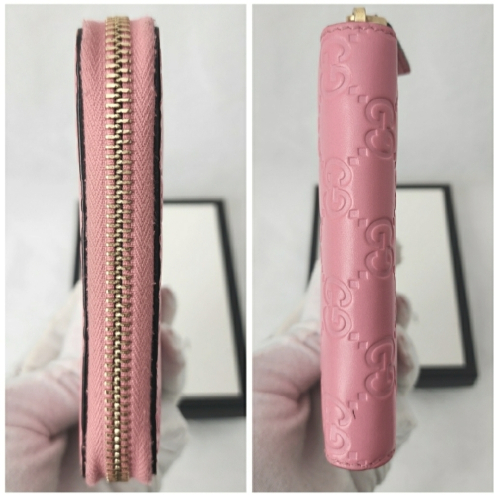 Gucci Pink Guccissima Leather Ziparound Wallet EUC - Picture 7 of 9